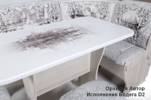 Кухонный диван «Орхидея Автор» с фотопечатью фото фото 2